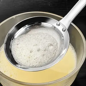Stainless Steel Oil Filter Spoon, 1 Count Modern Long Handle Colander Spoon, Kitchen Utensils for Cooking, Frying, Oil Filtering, Kitchen Accessories, Kitchen Gadget, Kitchen Tool, Spoons Set, Kitchen Utensils Set, Kitchenware Stainless Steel