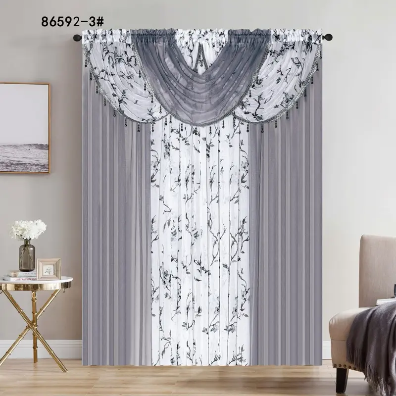 Rido 3 tét nan 3 coulé différent curtains