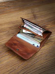Retro Leather Men's Card Pack Natural Cowhide Change Pack Key Bag Ladies Bank Card Pack Driving License Package Genuine Leather Wallet Cowhide Wallets