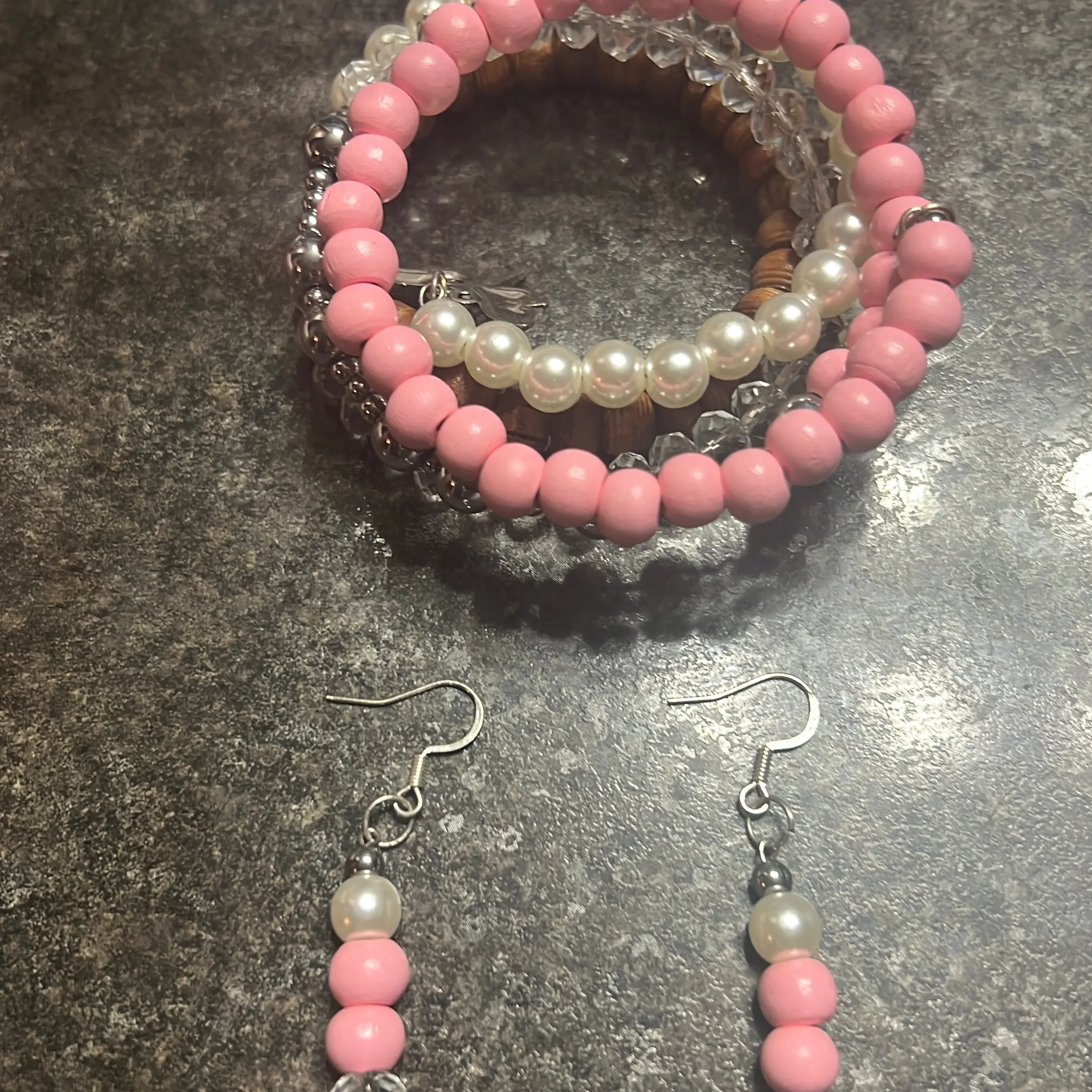 Pink Hobo bracelet and earring set
