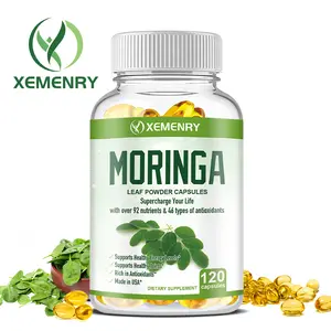 Xemenry - Moringa Oleifera - Energy & Immune Support - 92 Nutrients 46 Antioxidants - Vegetarian Capsules Suitable for Vegans