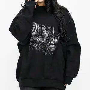 Chula Buterfly Chicano Clothing Gangster Clothes Chicana Art Cholo Chola Outfit Streetwear Hoodie Mend and Women Full Size Unisex Casual Hoodie 2611