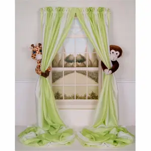 Curtain Critters  Plush Safari Giraffe and Chocolate Monkey Curtain Tieback Collector Set, Room Decor Curtain, Window Curtain, Whimsical Home Decor
