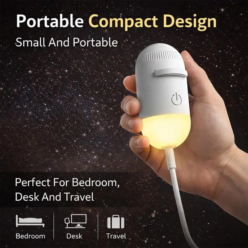 Galaxy Star Projector Night Light, 2-in-1 LED Starry Sky Projector with 3 Projection Films, 360° Adjustable Brightness, Eye-Caring Bedroom Lamp for Kids & Adults campingessentials