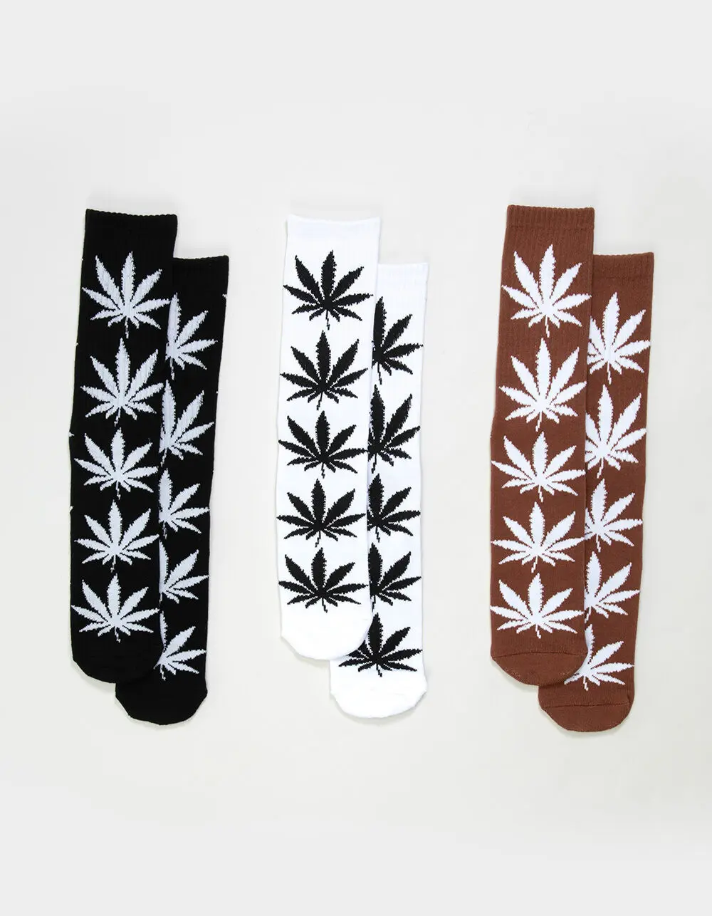 HUF 3 Pack Essentials Plantlife Mens Crew Socks