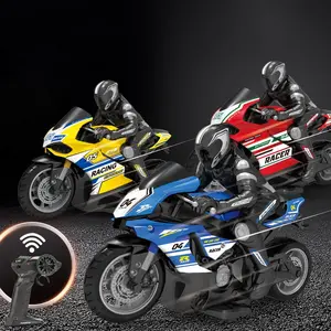1/10 RC Motorcycle, 1 Box 4CH Drift Racing High Speed Remote Control Motorcycle, Electric Off-road Model Toys for Boys