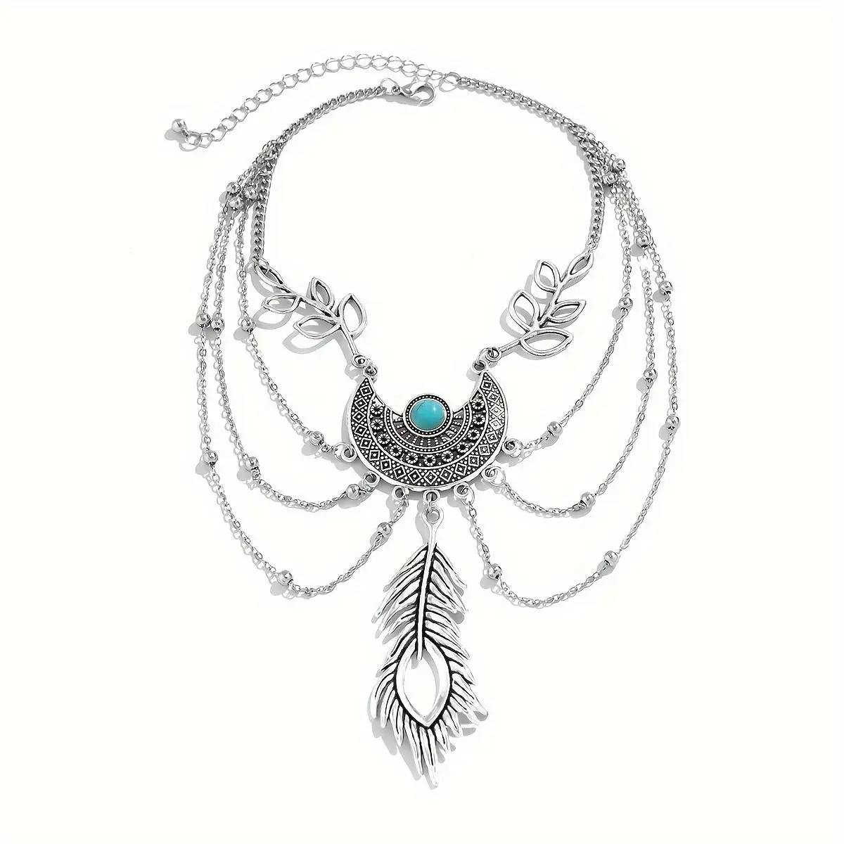 Women's 1-Piece Gold-Plated Adjustable Metal Bohemian Ethnic Bracelet - Fringe, Turquoise, Cubic Zirconia, Cast Iron Accents - All Seasons Daily Vacation Costume Jewelry, Bohemian Look, Bangle, Year-Round, Daily Wear Jewelry, One-Piece