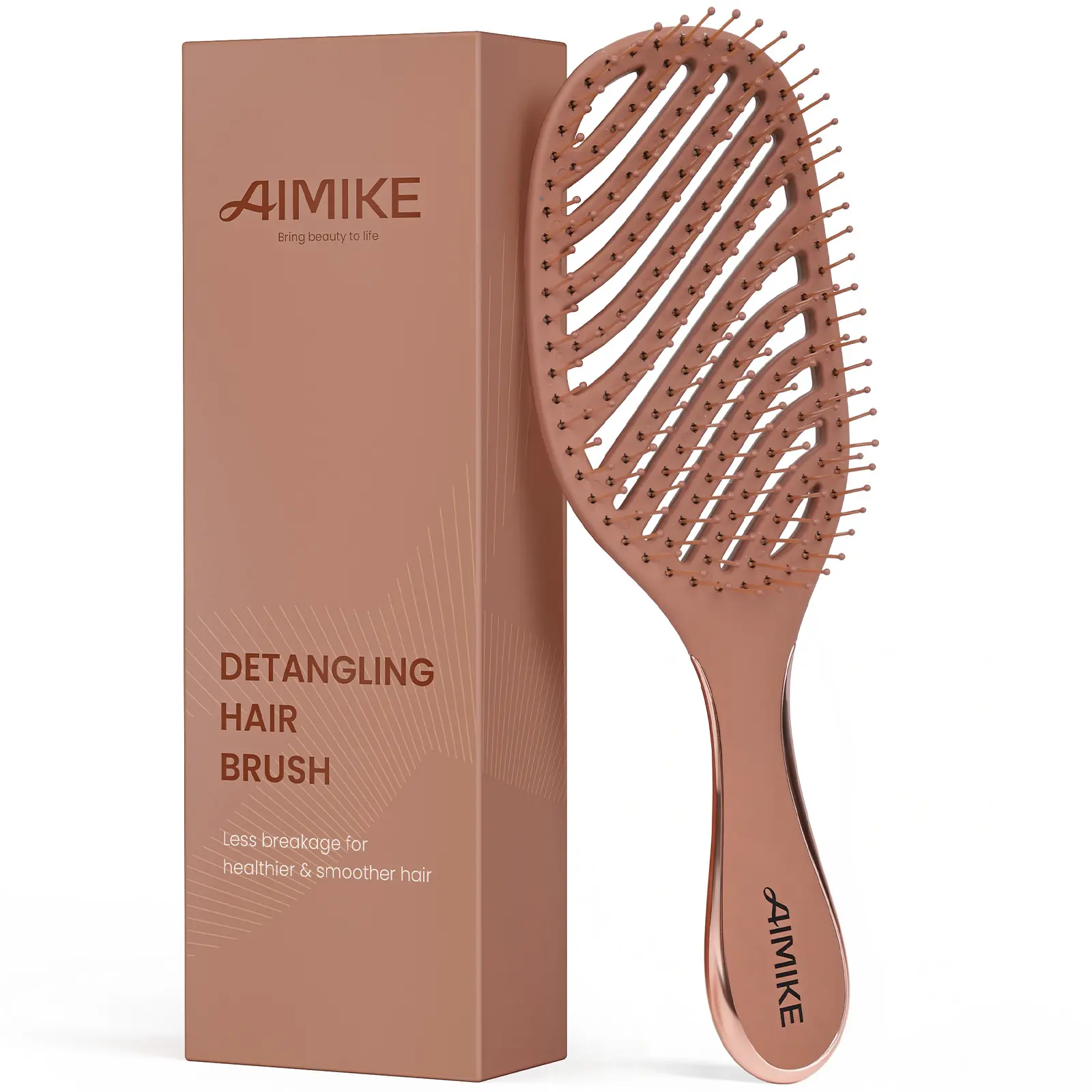 AIMIKE Detangling Hair Brush & Comb, Wet-Dry Vented Tool with 0.7in Soft Nylon Bristles, Pain-Free Solution for Tangled Hair, Gentle on Fine Strands, Clean Easily, Velvet, Sensitive Skin-Friendly for Women & Kids, Detangling Comb, Moms