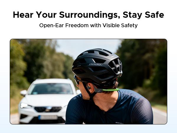 BoneBeat Run Ray IP66 Bone Conduction Headphones for Running, LED Safety Light, Open-ear design, Up to 10 Hours Playtime, Bluetooth 6.0 with Dual-Device Connectio