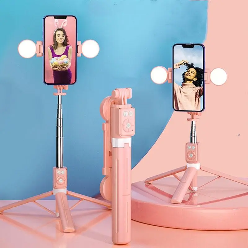 Selfie Stick Tripod with Light, Bluetooth-compatible Remote Control, Adjustable, Portable, Ideal for Cellphone, Smartphone Live Streaming, Video Shooting, Travel Photography, Selfie Accessories, Cellphone Selfie Accessory