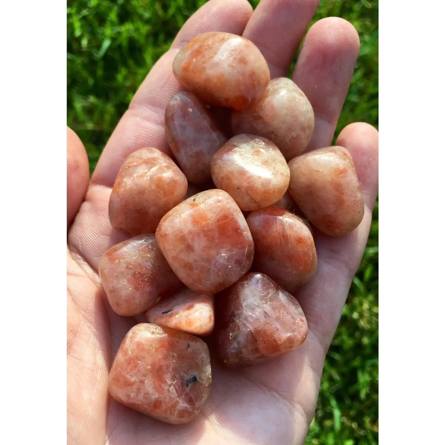 New Moon Beginnings Sunstone Tumbled Stone - Grade A Natural Mineral with Unique Appearance