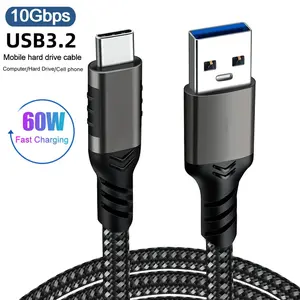 USB A to USB C Cable 1.65FT/3.3FT/6.6FT/10FT, 0.5M/1M/2M/3M USB 3.1/3.2 Cord 10Gbps Data Transfer and 60W 3A Fast Charging Cable for Android Smartphones, Auto Galaxy S22 S21 External SSD and Other USB to Type C Device