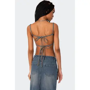 Lassy Washed Denim Bralette