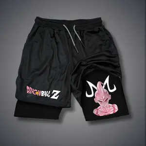 Dragon Ball DBZ Majin buu 80s 90s summer men shorts for men jorts outfit men graphic shorts Double-layer sports shorts Comfortable short shorts summer