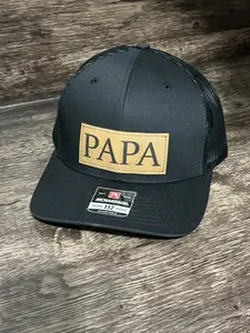 PAPA hat; Richardson 112 Leather Patch Hat; Funny Hat; Western Hat; #tiktokmademebuyit; Gift for him; Tik Tok Viral Hat