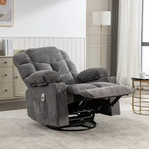 1230 Oversized Massage Swivel Recliner Chair with Lumbar Heating for Living Room Rocker Recliner with Cup Holders and USB Charge Port, for Adult Home Appliances