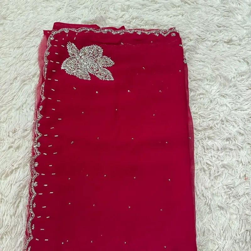 Women's Georgette Handwork Saree with Unstitched Blouse Women's Georgette Handwork Saree with Unstitched Blouse