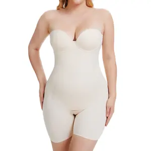 Slimers Strapless Shapewear Tummy Control Body Shaper For Women With Built In Bra - Shapewear Bodysuit for Dress