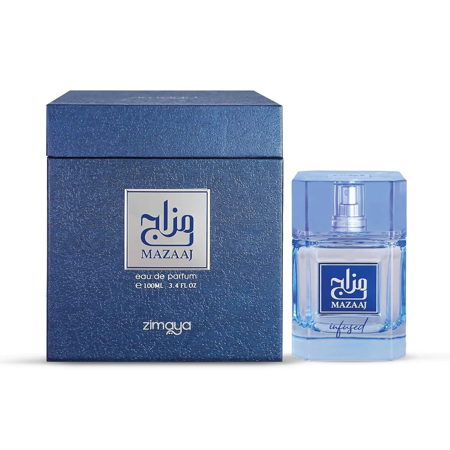 Zimaya Mazaaj Infused For Men Eau De Parfum 100ml Fresh Scent Classic Fragrance Bottle