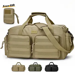 Jumahe Large-Capacity Tactical-Style Travel Bag, Durable 600D Oxford Fabric Multi-Functional Fitness Bag, Universal Camping Bag for Men and Women, Travel Bag with Molle System, Suitable for Fitness, Overnight Travel, and Outdoor Activities
