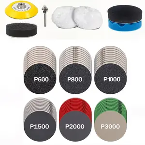 67-Piece Headlight Repair Kit, 3-Inch 75mm Car Polishing Discs, Sponge Polish Pads with Abrasives, Automotive Detailing Tools