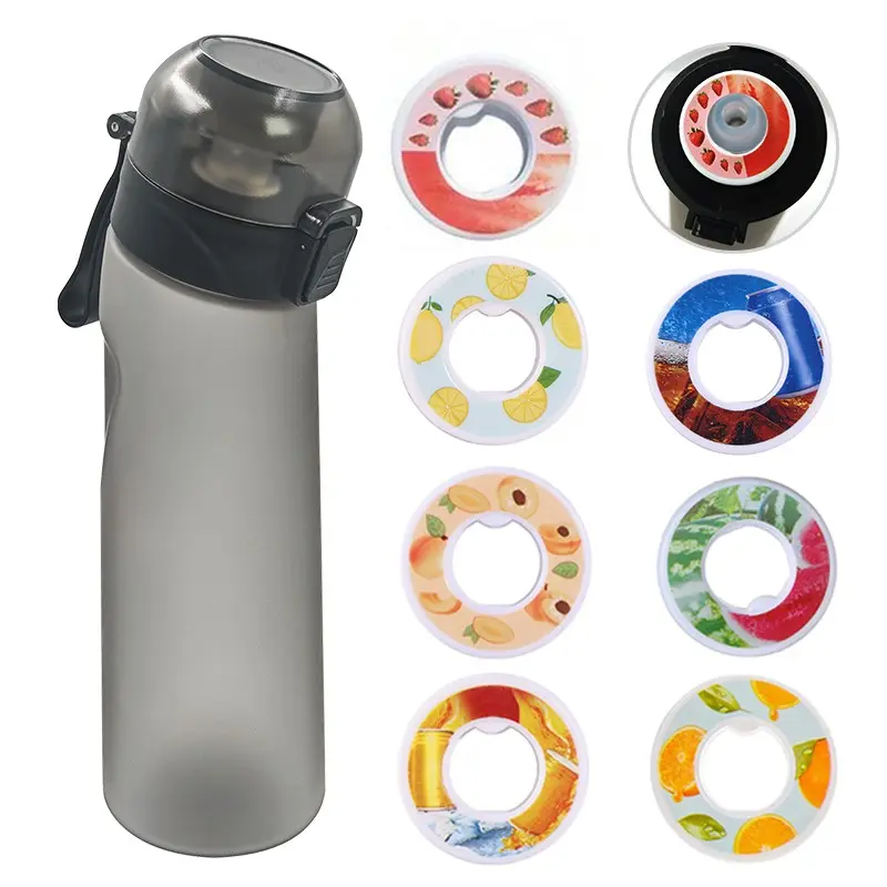 Water Bottle with 5 Flavor Capsules, 650ML Drinking Set for Gym and School Sports Bottle, air scent fruit up water bottl,Perfect for Outdoor Hydration, Enhance Water Experience, Portable, Leakproof Sports Bottle