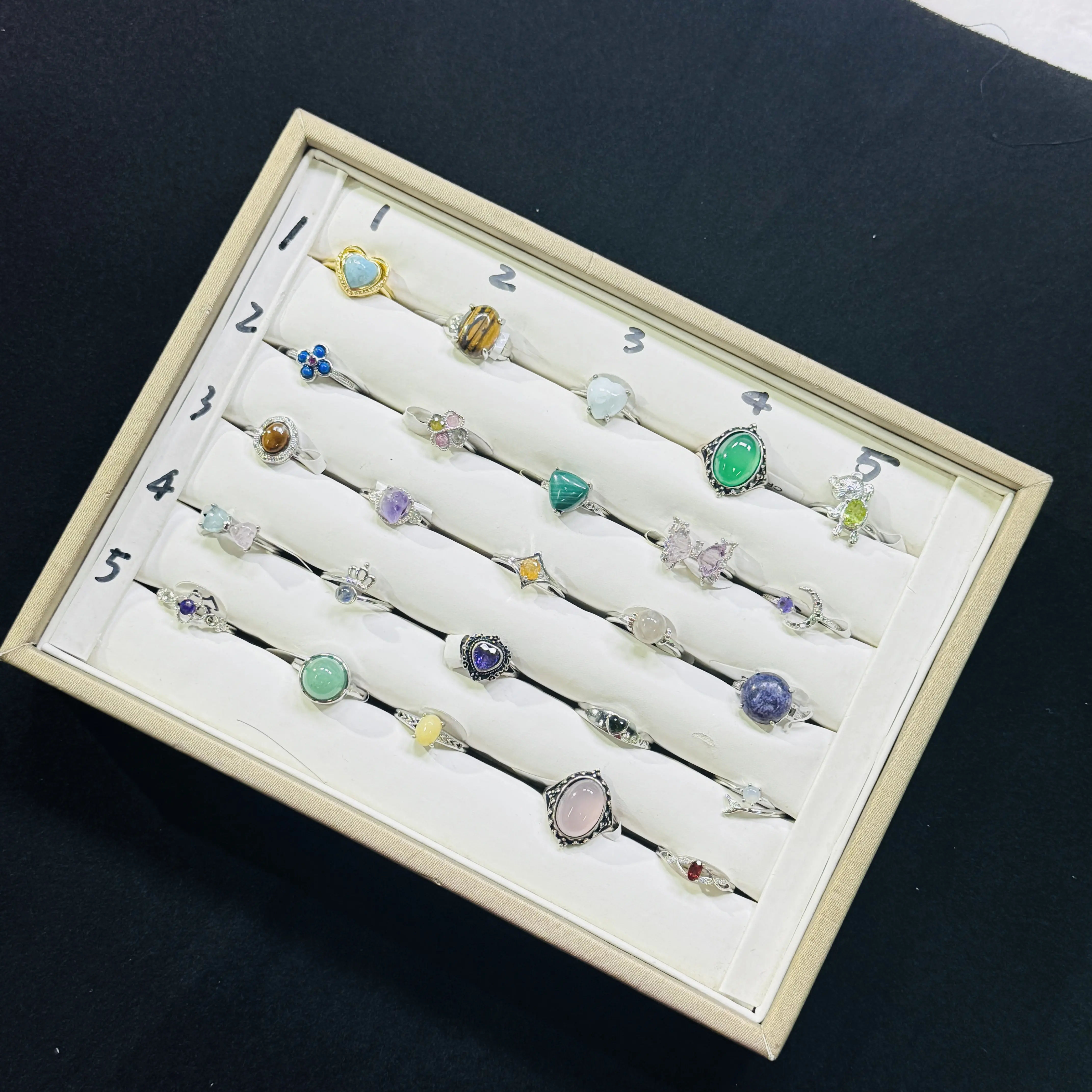 Crystal rings lucky-match - healing stone fashion jewelry-Carmeny