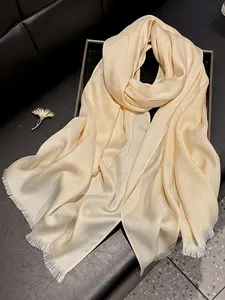 Women's Solid Color Scarf, Fashionable Soft Lightweight Shawl for Daily Wear, Casual Versatile Scarf for Women & Girls