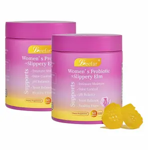 2 Pack LEEFAR Her Probiotics Gummies CI - All in One Solution with Slippery Elm and Prebiotics & Lactobacillus Probiotic Blend for Women's pH Balance and Dryness Hawaiian Pineapple Gummies Dietary Supplement