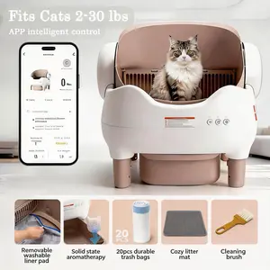 【For fans limited time 】Self Cleaning Litter Box, Automatic Cat Litter Box with APP Control, Odor-Free  Large Waste Bin, Open-Top for Multi Cats