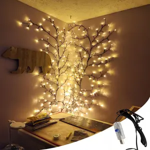 96 LED Branch Light, USB Powered DIY Bendable Tree Branch Design Night Light, , Christmas Swags Decorations Indoor Room Decor