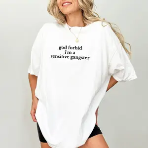 ChicCotton God Forbid I'm a Sensitive Gangster  Shirt, Funny Sensitive Gangster T-shirt, Funny Saying Graphic Tee, Meme Clothing