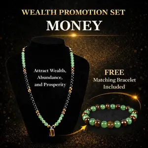 Money Attraction Necklace Set with Green Aventurine and Tiger Eye Pendant Crystal Stones, Includes Matching Bracelet and Cloth Pouch, Perfect Gift for Birthdays, Holidays, Anniversaries, and Special Occasions outdoorfun