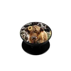 Highland Cow Phone Grip Accessories Stand Foldable