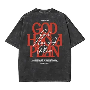God Has A Plan Christian Washed T-Shirt – Jeremiah 29:11 Bible Verse Graphic Tee, Oversized Faith Shirt for Men & Women