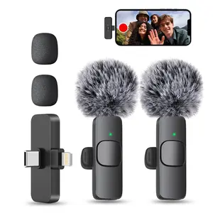 Wireless mini microphone for iPhone/Android/iPad | USB-C+Lightning 2 in 1, super clear recording ,wireless microphone phone accessories ,streaming equipment. Fathersdaygift Audio streaming equipment