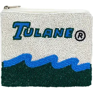 Tulane Roll Wave Beaded Pouch