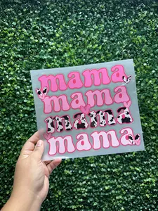 Pink Mama Cow Print, HTV Transfer