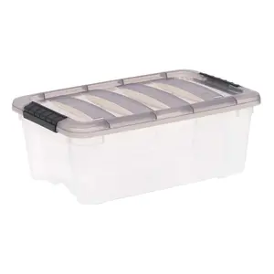 12 Qt./3 Gal. Plastic Storage Box with Latching Lid, Clear