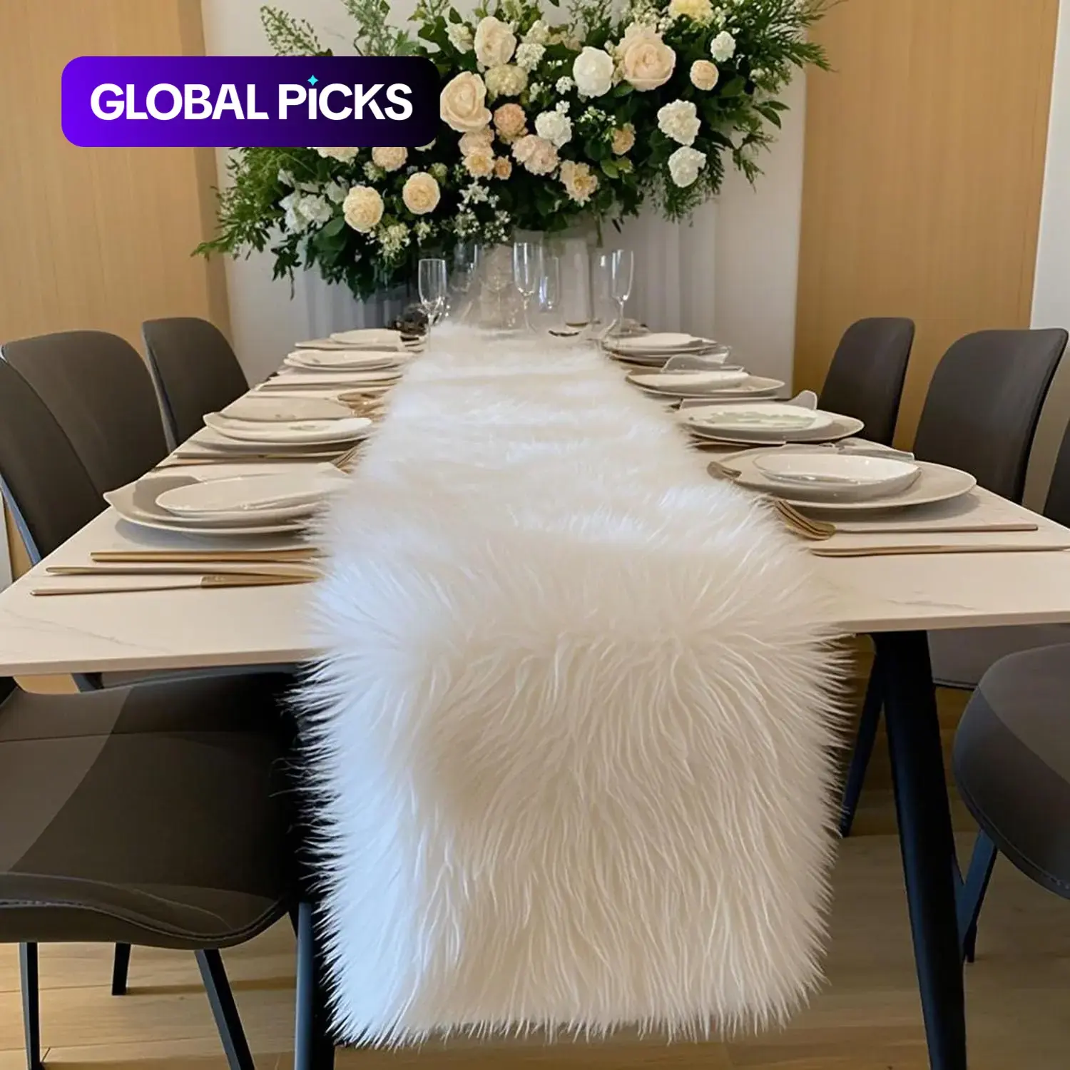 Modern Minimalist Faux Wool Table Runner, Easy to maintain, Soft and Comfortable Home Dining Decor Creating an Inviting Atmosphere, Elegant Design for Restaurants, Coffee Shops or Family Dinners