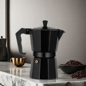 Octagonal Aluminum Coffee Pot, Coffee Maker, Eco-Friendly Design, Perfect for Elegant Brewing, Convenient Outdoor Use, Durable & Stylish