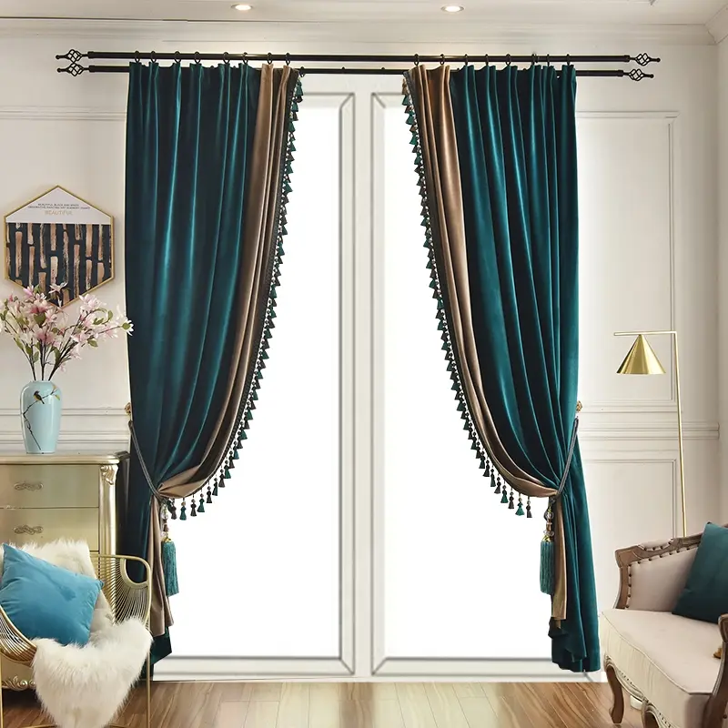 Elegant European Style Curtains, Window Curtain, Light Blocking Drapes for Living Room & Bedroom, Stylish Home Decor Accessories