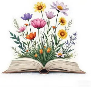 Stamped Cross Stitch Kits for Beginners Adults,Flowers Books Cross Stitch Kits for Beginner,Counted Cross Stitch Kits Embroidery Kits for Beginners Adults for Home Decor 13.8x13.8 inch