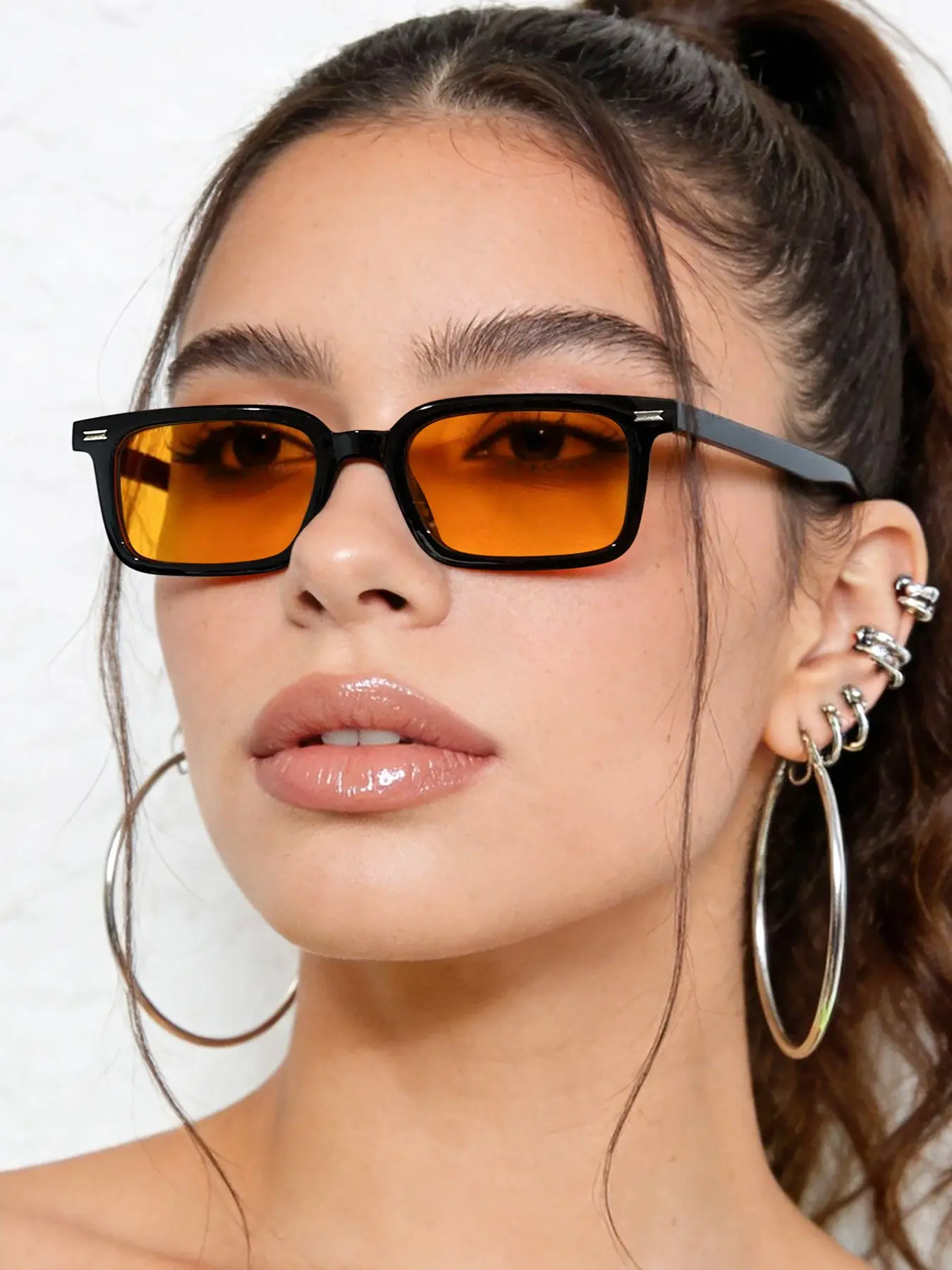 Rectangular Acrylic Colored Lenses Sunglasses, Tinted Lens Sunglasses, Durable Fashion Trendy Retro Style, Outdoor Activities Vacation Casual Wear, High Quality Sunglasses, Trendy Styling Sunglasses, Lightweight Design Eyewear