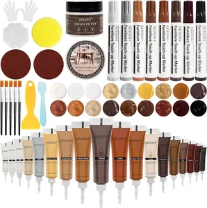 Wood Furniture Repair Kit- 40 Sets, Wood Fillers Hardwood Laminate Repair Kit Oak Walnut, Wood Putty Touch Up Kit- Cover Wood Scratches, Stains, Holes for Table, Door, Veneer, Cherry
