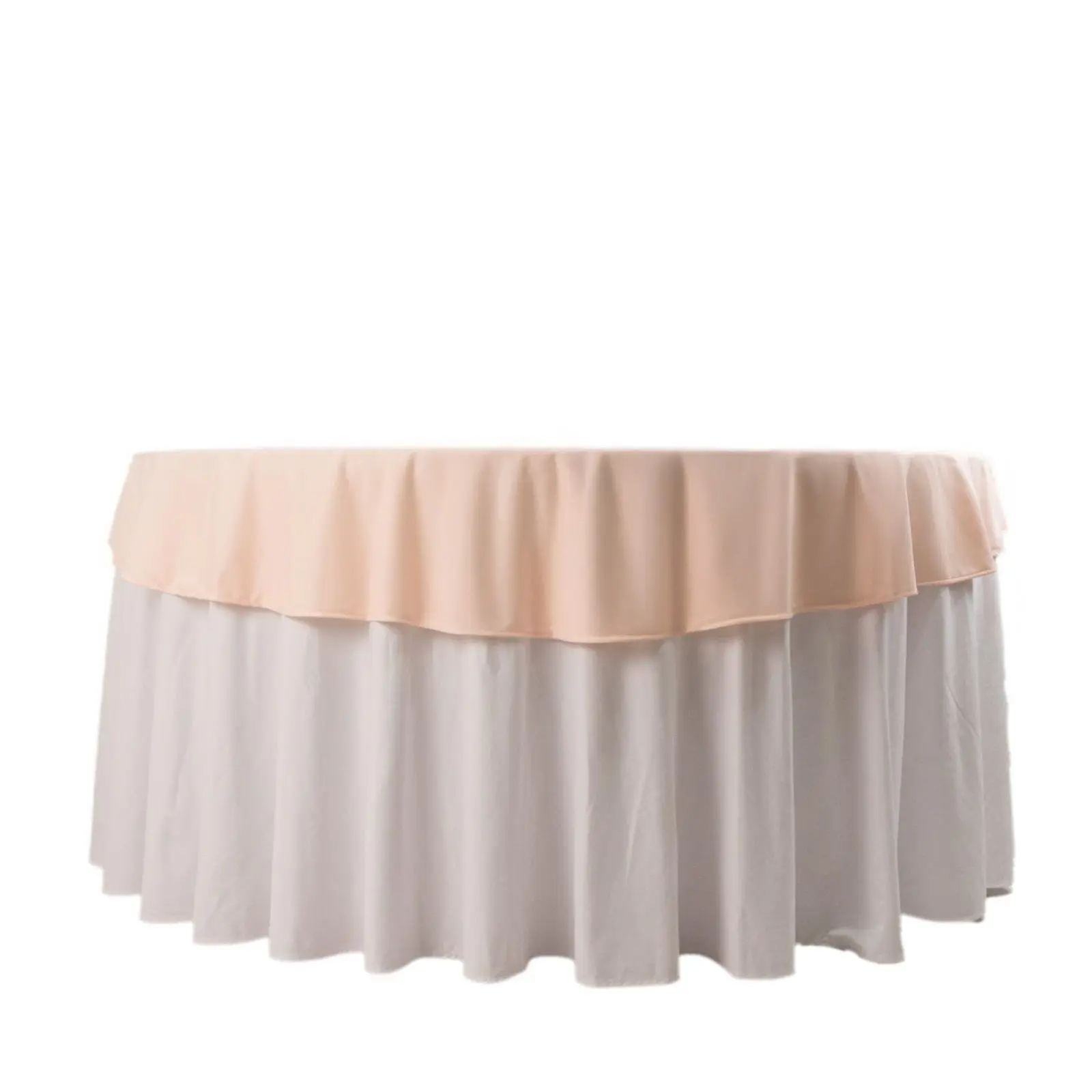 70" Round Blush Pink Scuba Tablecloth - 70 Inches Wrinkle-Free, Stain-Resistant, Machine Washable All-Seasons Table Cover for Banquet Halls, Restaurants