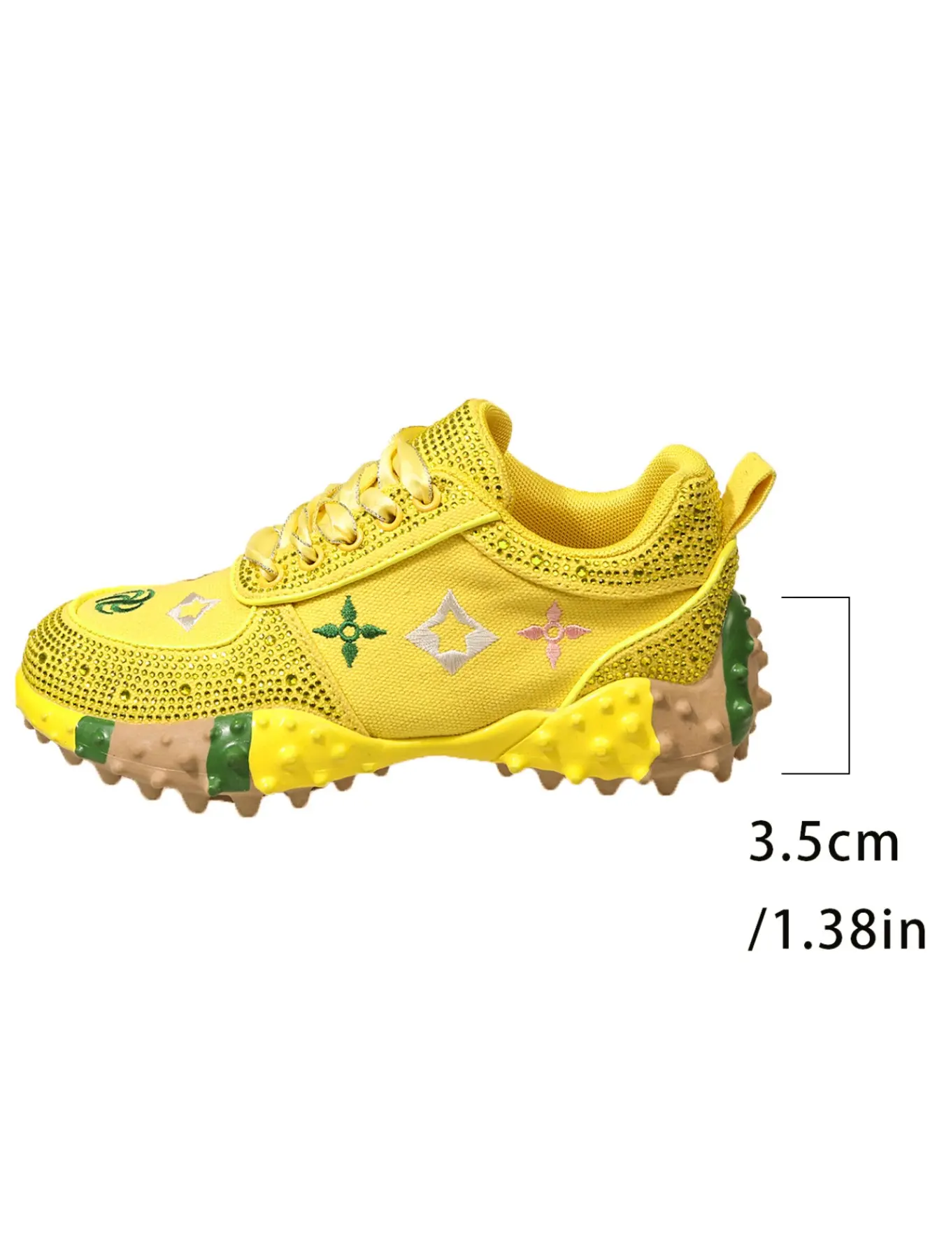 Elegant Embroidered Sneakers, Casual Round Toe, Comfortable Lightweight Design, Durable Rubber Sole, Versatile All-Season Footwear, Ideal for Daily Wear, Casual, Trainer