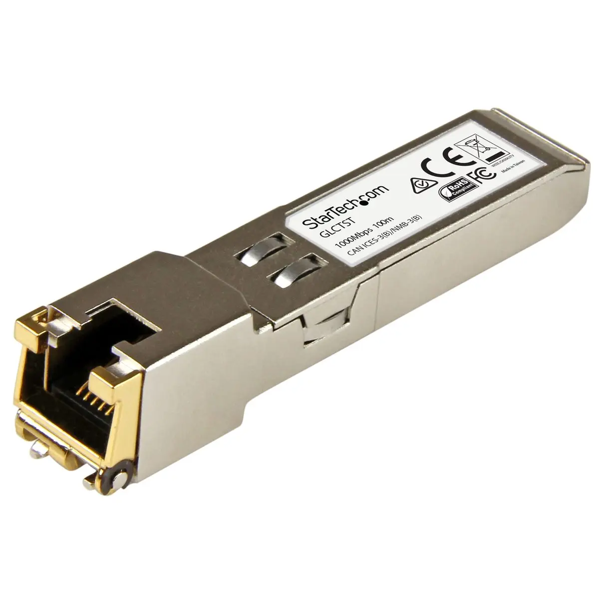 StarTech Gigabit Speed Cisco GLC-T Compatible Gigabit RJ45 Copper SFP Transceiver Module, 100m/328.08' Range, Silver