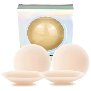 Nipple Covers 2 Pairs Seamless & Sheer Adhesive Silicone Pasties for Women Reusable Sticky Breast Petals Comfortable Invisible Bras Womenswear