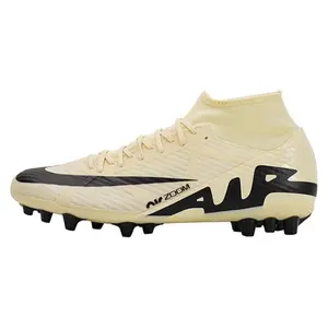 Nike Mercurial Superfly 9 Round-Toe Lace-Up AG Football Cleats for Men in Beige Black Trending Shoes, House White Official Shoes to Get / Maison Mihara